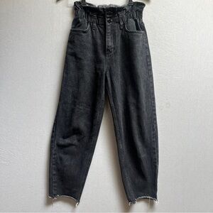Oak + Fort High-Waisted Paper bag Black Jeans Sz S